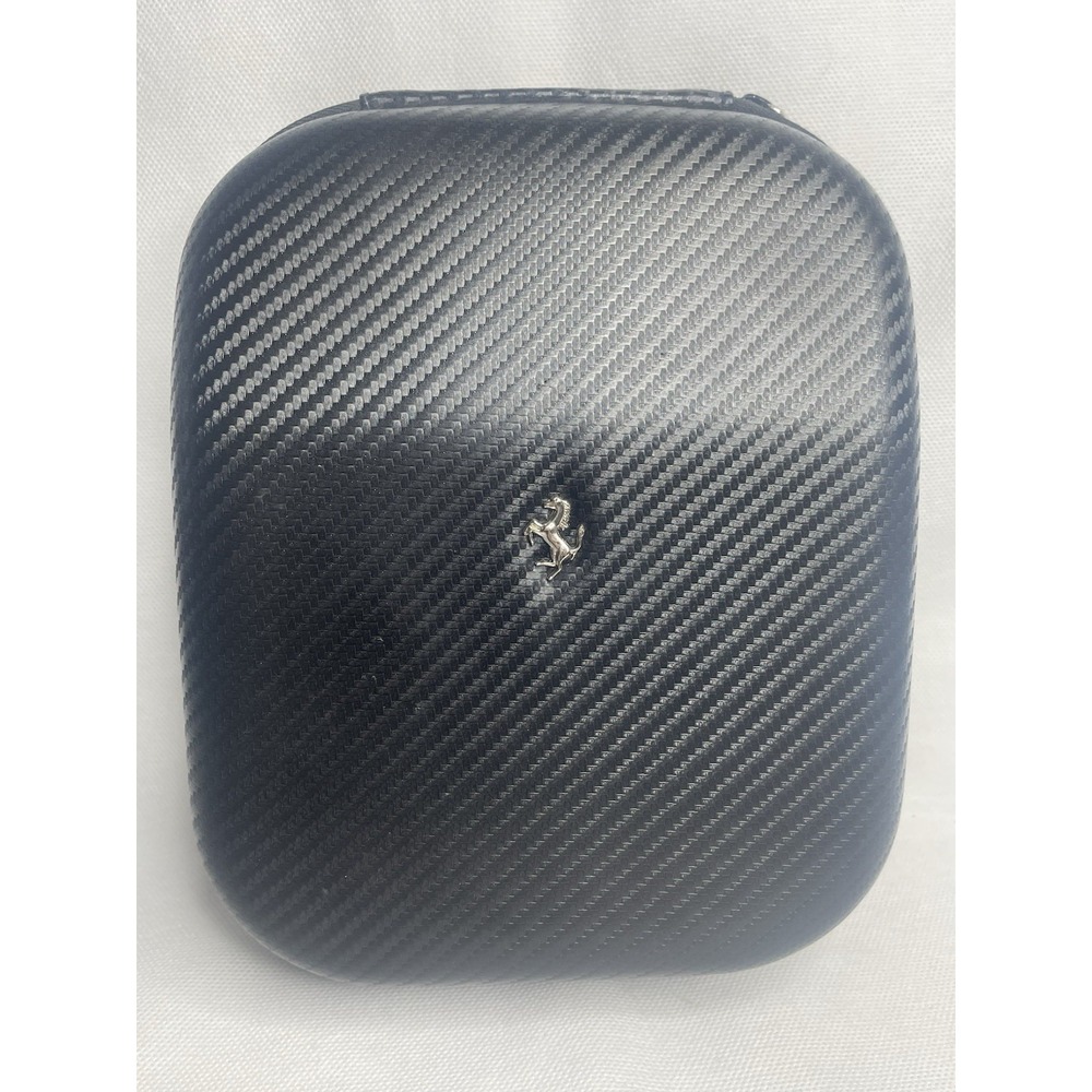 Official Ferrari Audio Headphones Case ONLY Black Carbon Fiber Look Zipper Pouch
